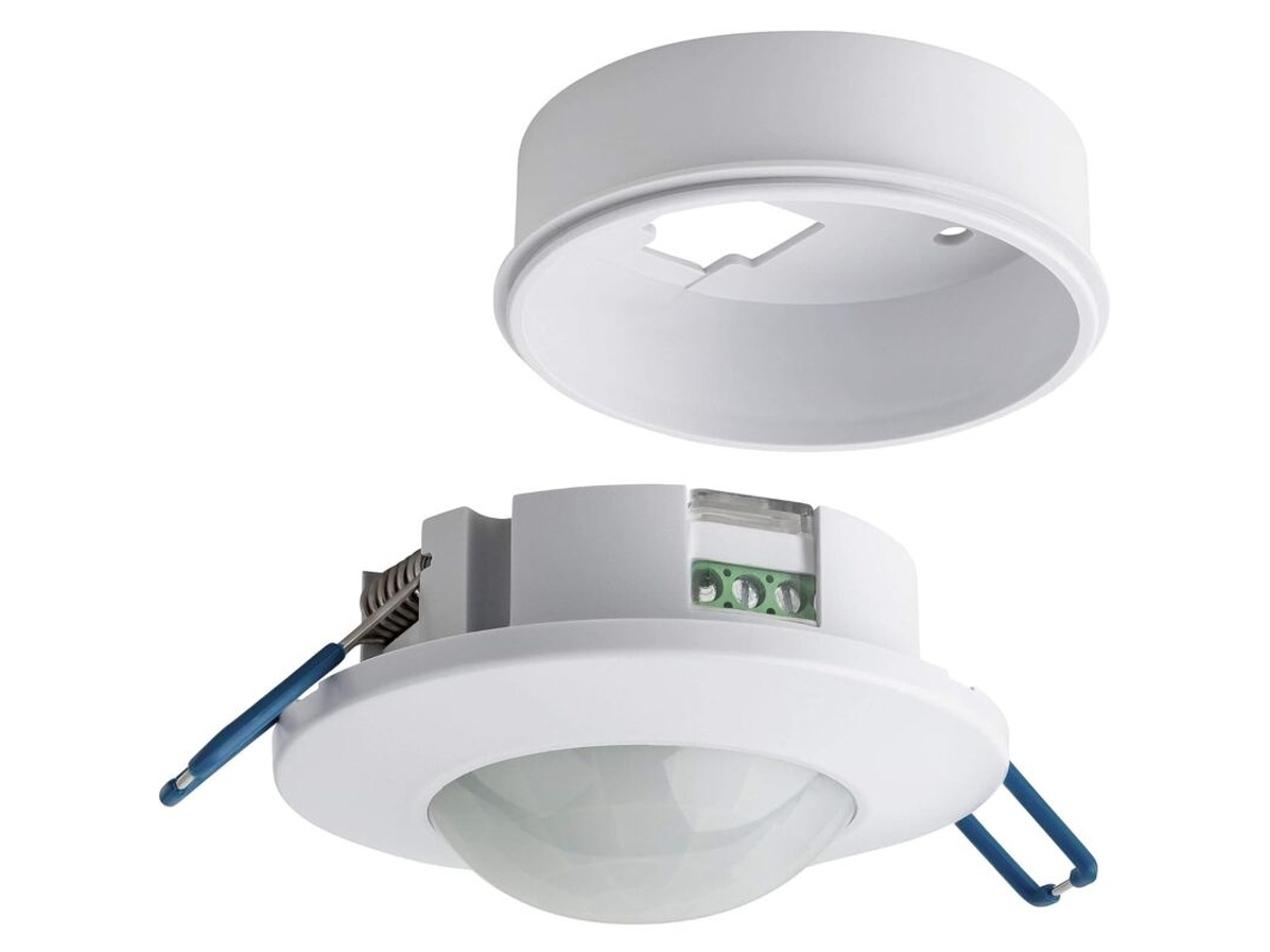 Detector De Movimento Interno, Embutido Ou Para Montagem No Teto, Programável, Sensor Infravermelho, 6 M/ 360°, Compatível Com Led, Máx. 1200 W/500 W