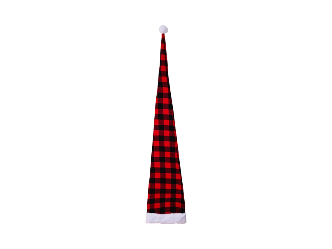 Laxiscreed Chapéu De Natal De Plush Para Crianças E Adultos - Verão Longo Vermelho E Preto