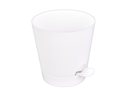 Vasos de flores com furos de drenagem e pires, vaso de plástico para plantas de interior e exterior, Zeuxo branco