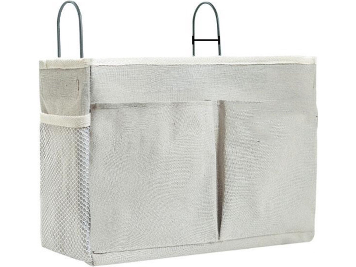 Bolsa Lateral Sofá/mesa em Algodão, Organizador Cinza Claro ZYBLSSBB