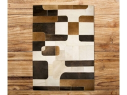 Tapete ZERIMAR Patchwork (Castanho - 180x120 cm - Pele)