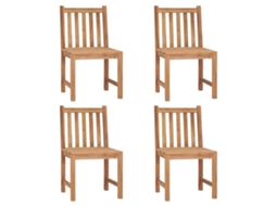 Conjunto de 4 Cadeiras de Jardim com Almofadões Madeira de Teca Maciço MAISON EXCLUSIVE