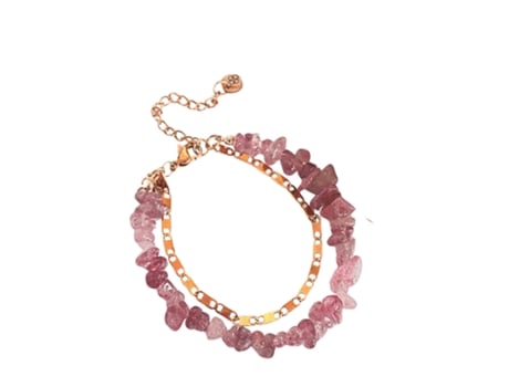 Pulseira De Quartzo Rosa Purplee Store