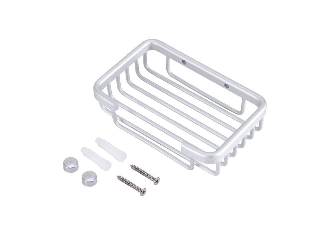 Suporte de Sabonete Parede Banheiro com Drenagem Material Durável Instalação Fácil 12,7x8,9x2,9cm S/MARCA