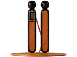 Corda De Pular Sem Fio Com Contador De Calorias - Ajustável Digital Com Timer, Laranja