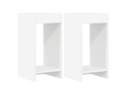 Conjunto 2 Suporte Para Plantas Vidaxl Branco Derivados De Madeira (30 X 30 X 60 Cm)