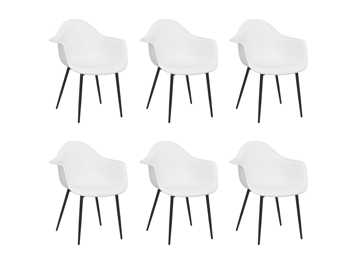 Cadeiras de Jantar 6 Pcs Pp Branco MAISON EXCLUSIVE