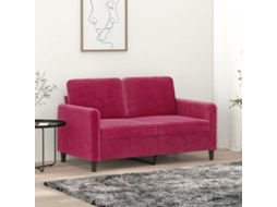 Sofá de 2 Lugares HARLANV1 com veludo 120 cm vermelho tinto