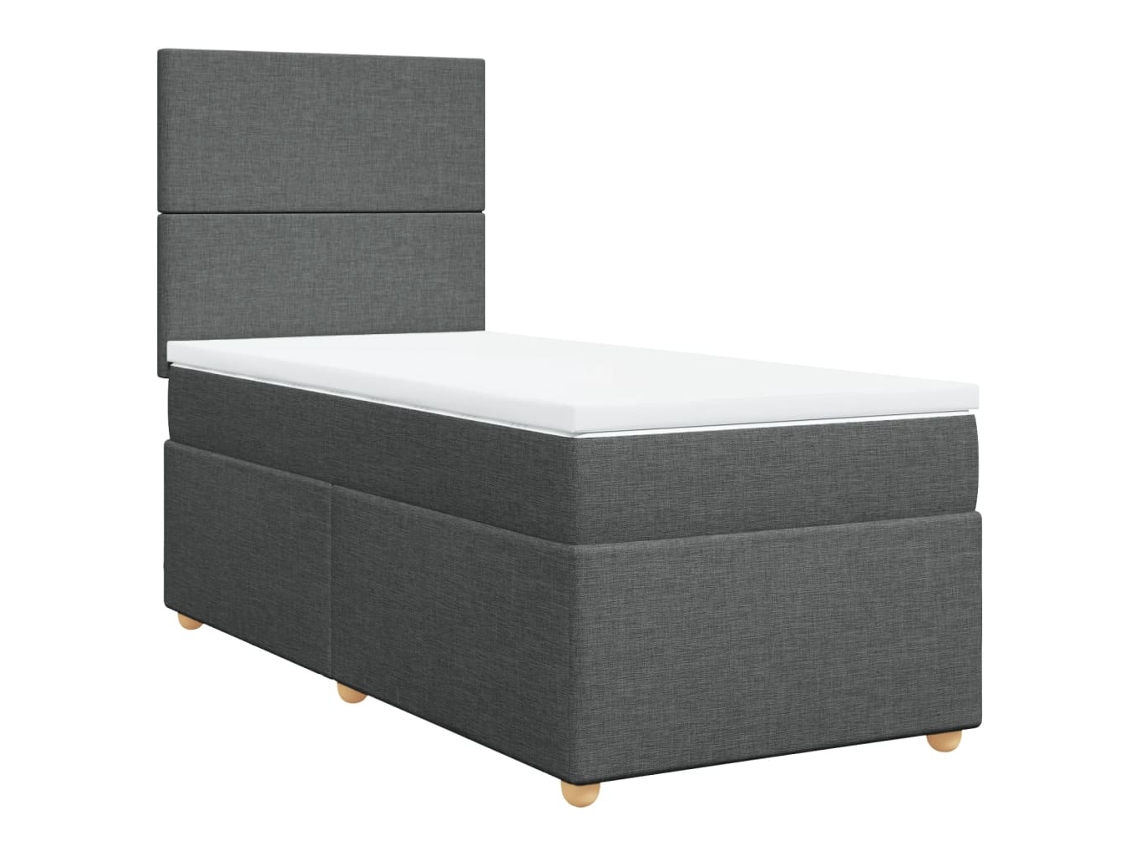 Cama com Molas/colchão 90x190 Cm Tecido Cinza escuro MAISON EXCLUSIVE