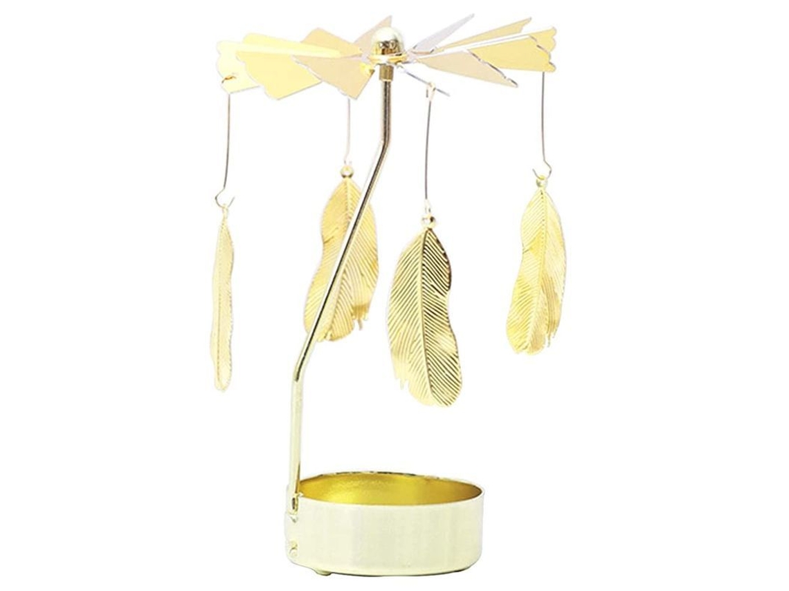 Suporte de vela giratório LINJOU, conjunto de candelabro dourado, casamento