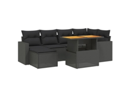 Garden Sofa Set, Garden Sofa Sets Vidaxl Preto Rattan / Vime (n/a)