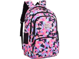 Mochila Escolar Geométrica S/MARCA, para crianças, primária e secundária, preto L