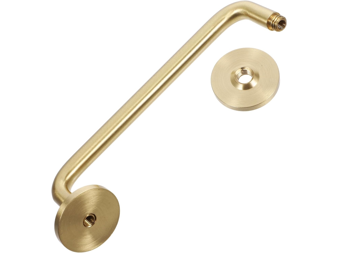 Puxador Vintage Dourado Em Latão Para Armário, Com Dois Furos