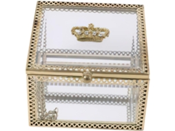 Caixa De Joias Quadrada Em Vidro Transparente, 9x9x6 Cm, Ideal Para Guardar Colares E Anéis.