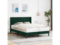 Vidaxl Estrutura Da Cama Verde-escuro 160 X 200 Cm Veludo