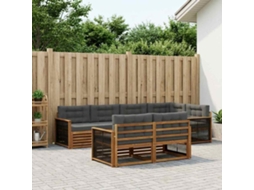 Vidaxl Conjunto De Sofás Para Exterior 7 Unid. Natural E Antracite