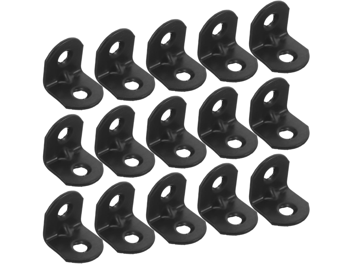 Suportes De Ferro Preto Veemoon, 100 Unidades, 20x20x20 Mm, Suporte Em L De Metal Para Prateleiras Madeira, Conector De