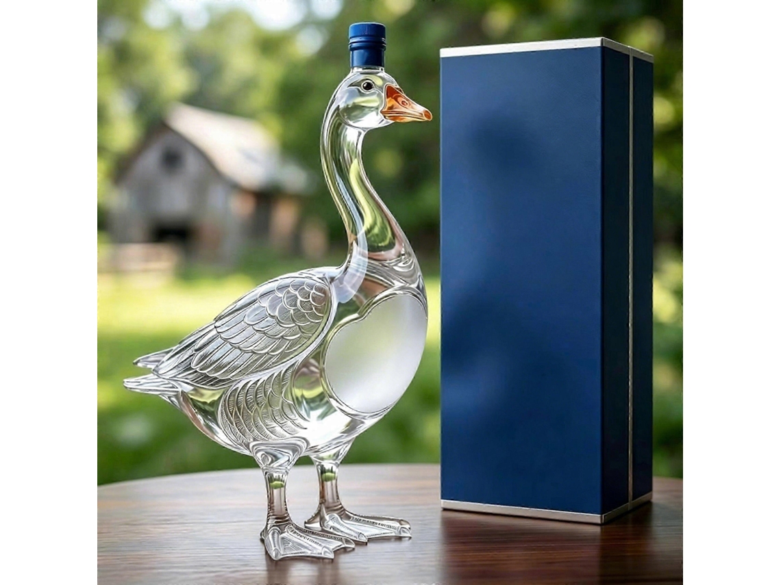 Garrafa De Vidro 3d, Forma De Ganso, Para Decoração De Bar E Mesaa