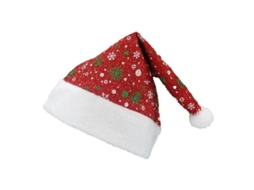 2026 gorra de Papá Noel de Peluche com Borda Branca para Crianças, Atividades e Festas de Natal