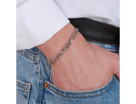 Pulseira RIBASTORE Figaro.6 (Aço - Prateado - 22 cm)