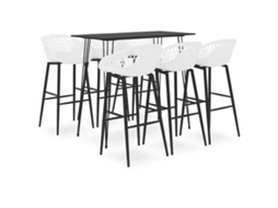 Vidaxl 7 Pcs Conjunto De Bar Preto E Branco