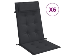 Highback Chair Cushion, Highback Chair Cushions Vidaxl Preto Tecido (n/a)