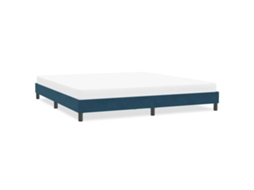 Vidaxl Estrutura De Cama Sem Colchão 200x210 Cm Veludo Azul-escuro