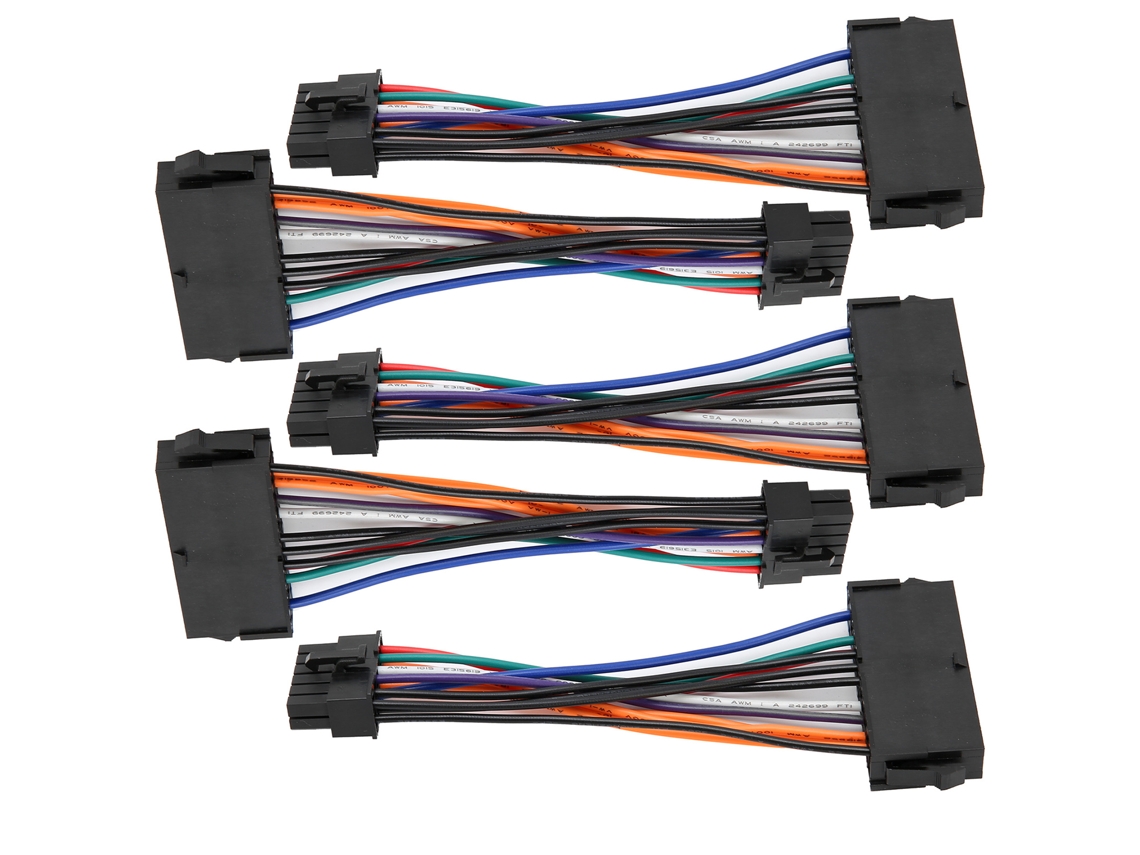 5pcs Adaptador De Cabo De Energia Atx 24pin Para 12pin Conector De Cobre Pvc 15cm Para Computador Desktop