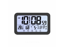 Relógio digital com formato de 12/24 horas, alarme com snooze, com exibição de temperatura e umidade EOOCOO