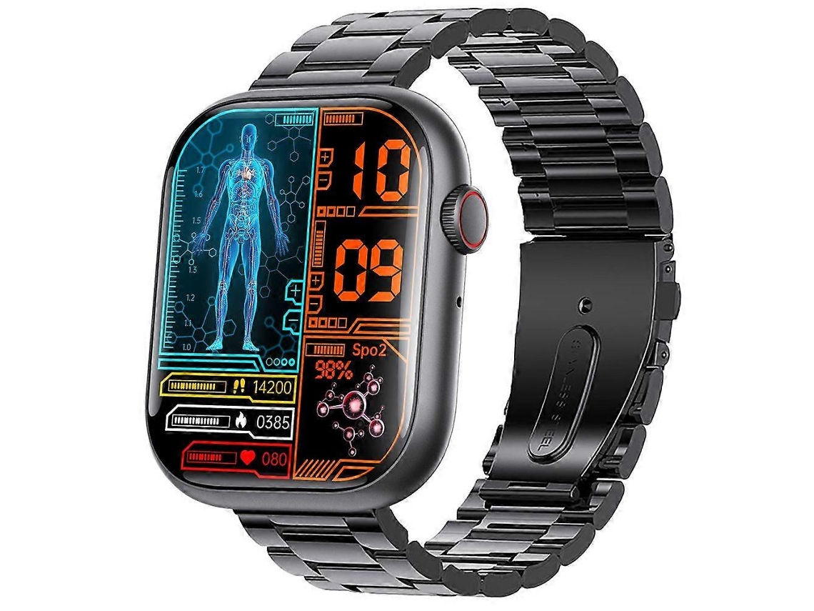 Smartwatch F58 para medir pressão arterial, ácido úrico, oxigênio no sangue e sono. Chamadas Bluetooth. Glicose no sangue. Bicicleta elétrica Ly.