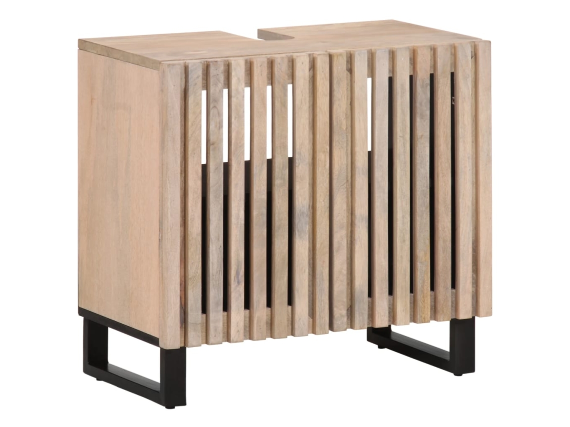 Vidaxl Armário De Lavatório 62x34x58 Cm Madeira De Mangueira Maciça