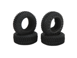 4pcs Pneus De Borracha Para Rc Crawler 1/24 Axial Scx24 Fms Fcx24 Pneus De Lama Preto