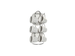 Conjunto de Chávenas com Pratos Dkd Home Decor Metal Branco Grés 180 Ml