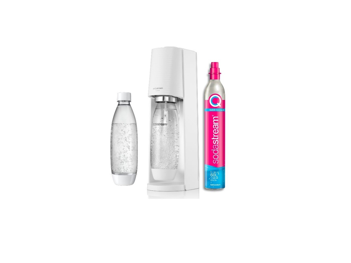 Máquina de Carbonatação de Água SODASTREAM + 2 Garrafas + 1 Cilindro Terrabilv