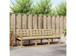 Vidaxl Conjunto De Sofás Para Exterior 3 Unid. Branco E Bege