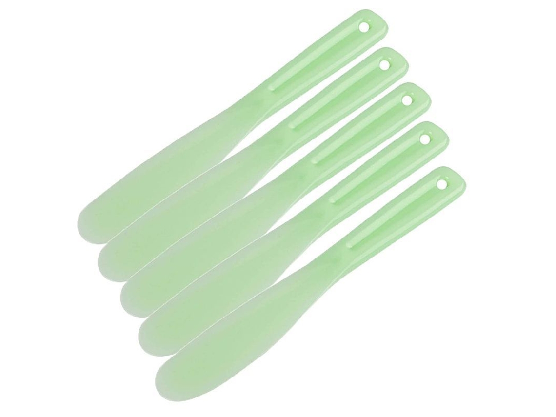 5 Colheres de Silicone para Misturar Máscaras de Maquiagem Aplicador de Creme Pele Azul