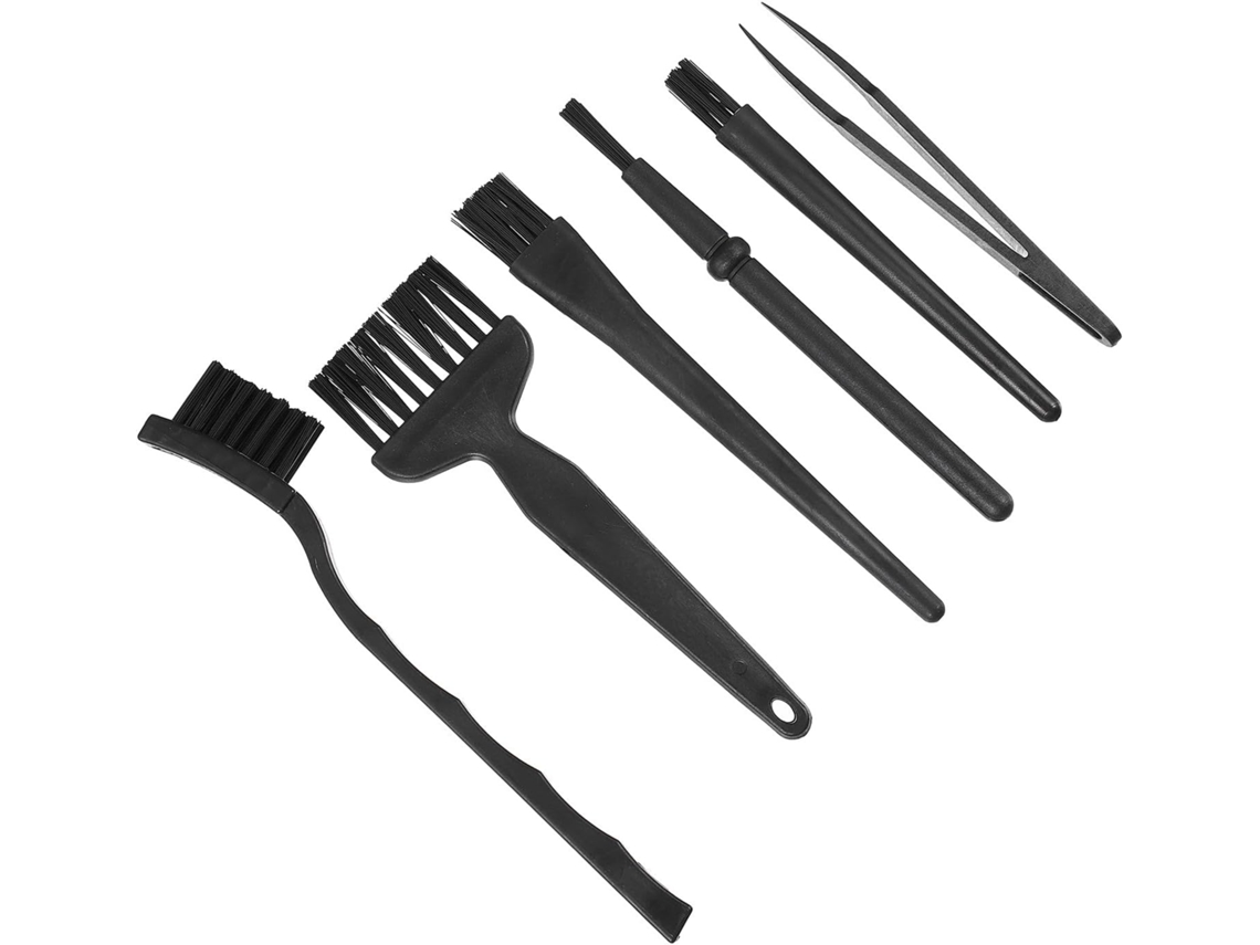 Kit De Limpeza Para Pc Com 6 Peças: Escovas De Pvc Antiestáticas E Pinças.