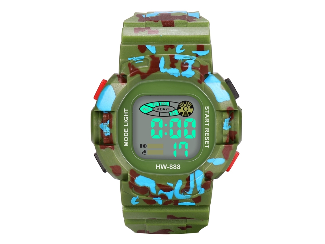 Reloj Electrónico Infantil De Cuero Pvc Moda Niños Pulsera Verde