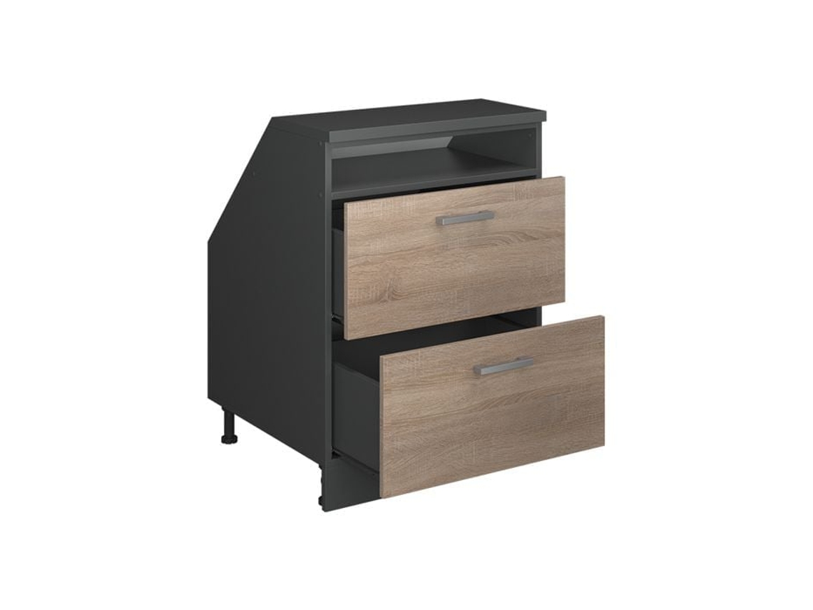 Móvel Arrumação para Sótão Inclinado 2 Gavetas Sonoma/antracite 60x81,6x60 Cm VICCO