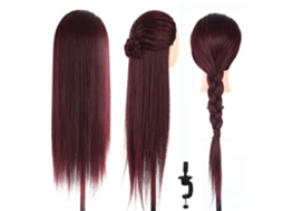2026 1 Pieza Cabeza de Maniquí para Peluquería com Pinça, 60cm, Cor Vermelha, Treinamento de Peluquería