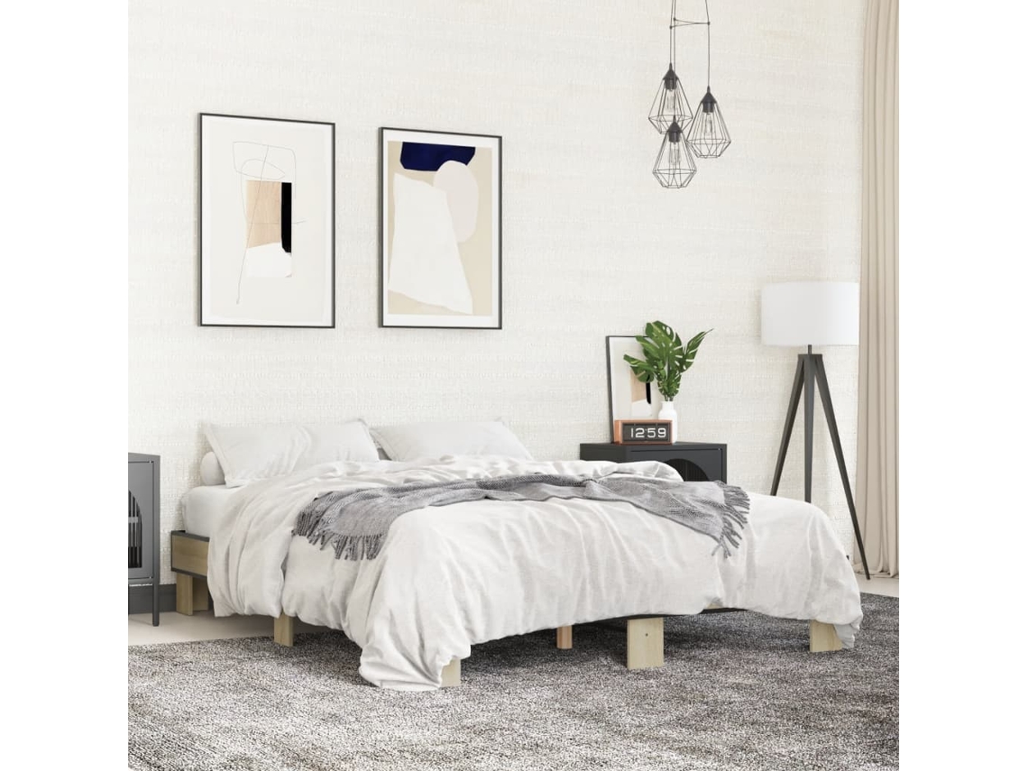 Vidaxl Estrutura De Cama 150x200 Cm Derivados Madeira/metal