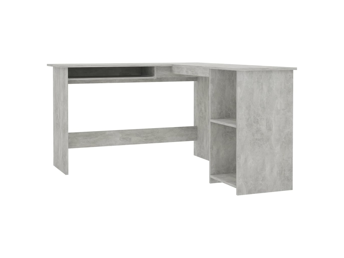 Corner Desk, Corner Desks Vidaxl Cinzeto Madeira Processada (n/a)