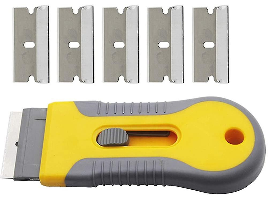 Ferramenta de limpeza para placa de vitrocerâmica e janelas, raspador substituível para cozinha, vidro e superfícies | S/MARCA