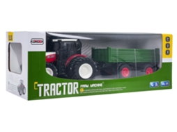 Trator Vermelho R/c Com Semirreboque Verde B.active