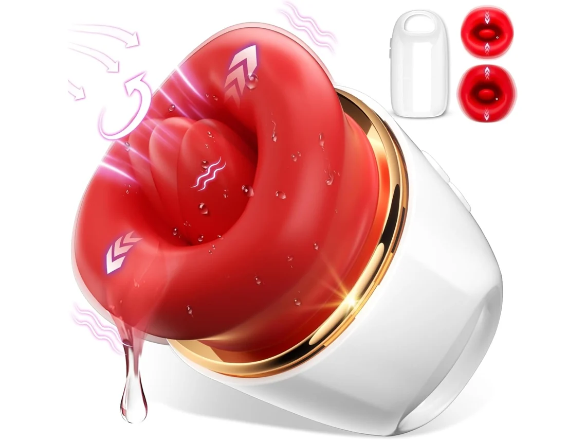 Vibrador Feminino Para Lambida E Sucção De Clitóris, Estimulador De Língua Com Boca Grande E 10 Modos De Lambida