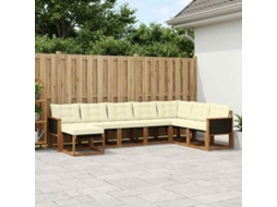 Vidaxl Conjunto De Sofás Para Exterior 8 Unid. Natural E Creme