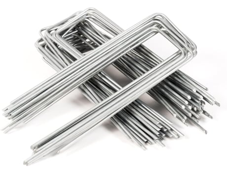 Estacas De Aço Galvanizado Fixadores Para Jardim, Relva Artificial E Rega 250 Mm X 70 Mm, Ø 4 Mm Ogrodzenia Wiklinowe (100 Unid.)