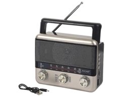 Rádio Solar Multifuncional Retro Portátil Am Fm com Alto falante Bluetooth, Recarregável, Tf Card Usb Disk Player Yo GOKOCO