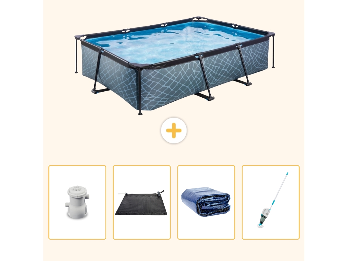 Exit-toys Piscina Exit Retangular - Efeito Pedra - 300x200x65 Cm - 5-peças S252