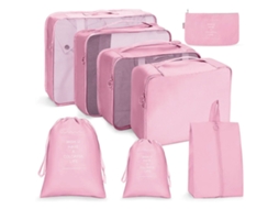 Cubos Organizadores de Mala para Viagem, Acessórios Rosa AQUAFORGE